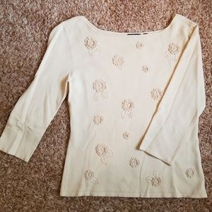 Bisou rCream beaded 3/4 Sleve